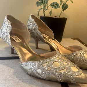 Badgley Mischka formal/wedding shoes with kitten heels. Never worn!